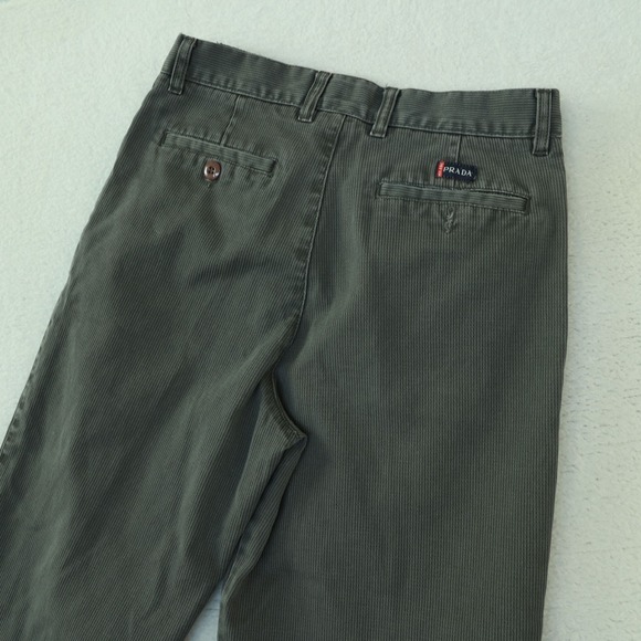 Prada Milano Crop Pants Men's 30 x 24 Charcoal Pleated Front Straight Textured - Picture 5 of 11